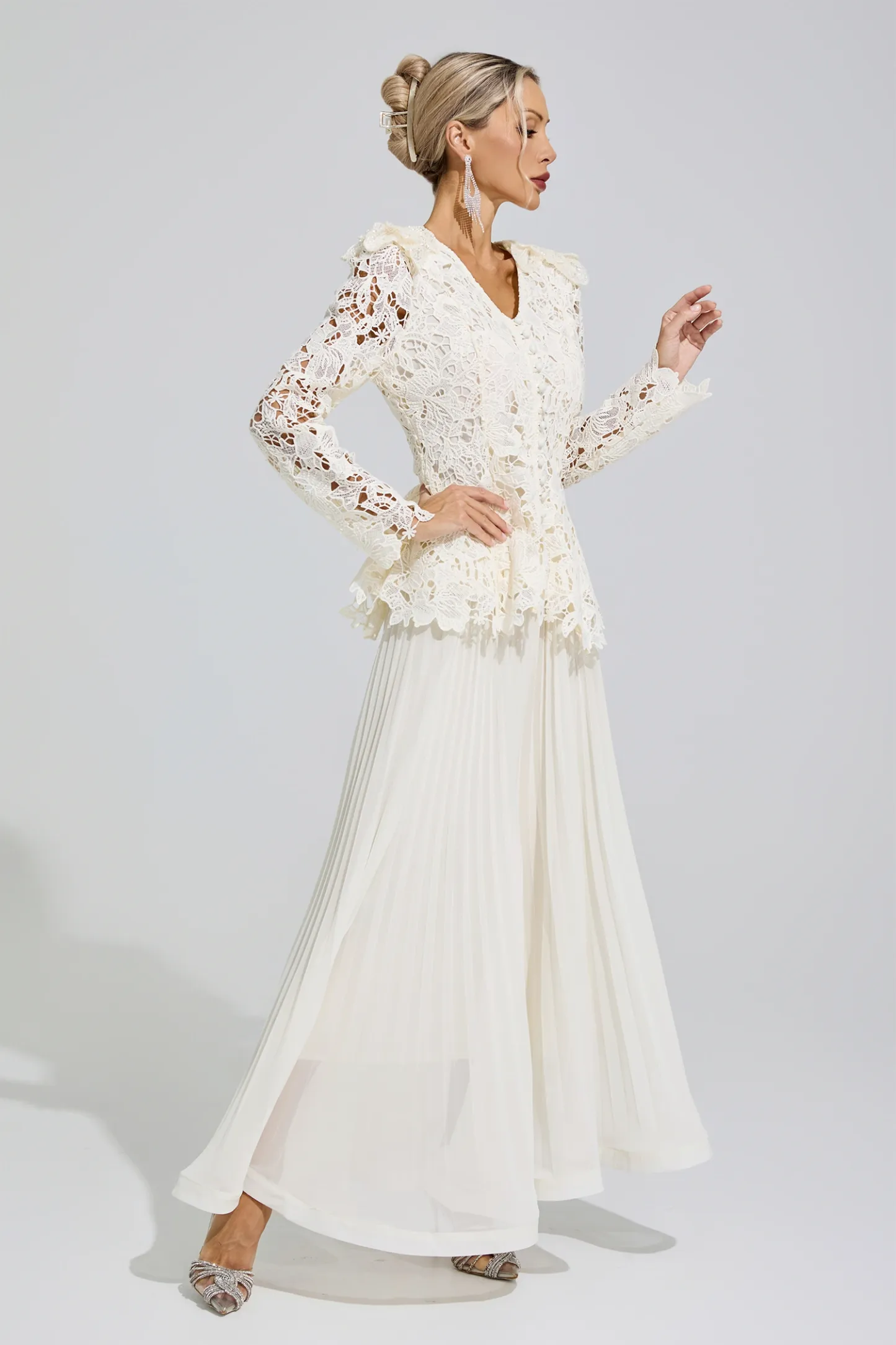 Anthony Apricot Pleated Set