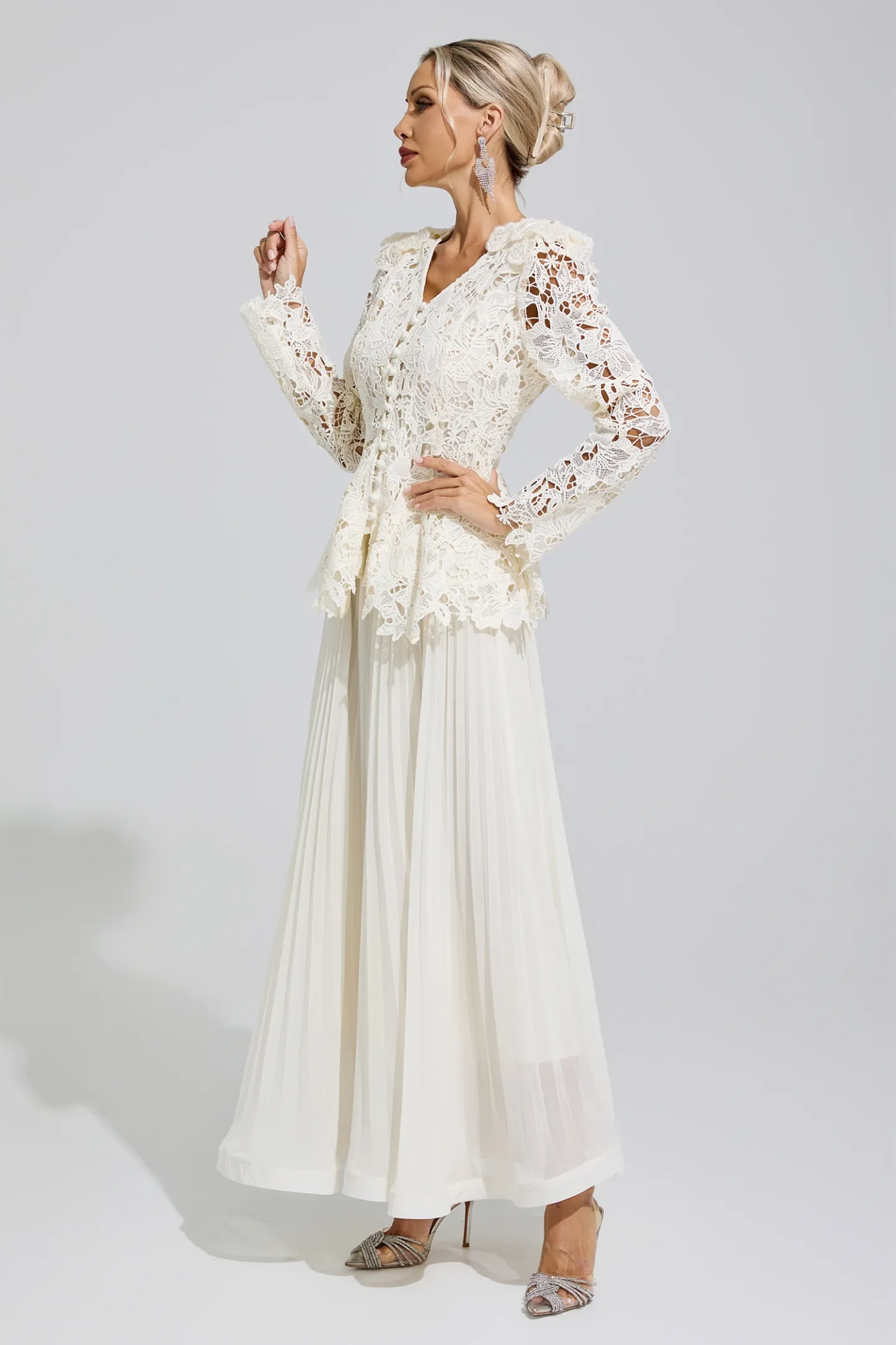Anthony Apricot Pleated Set