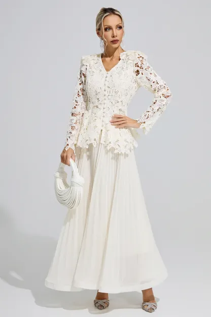 Anthony Apricot Pleated Set