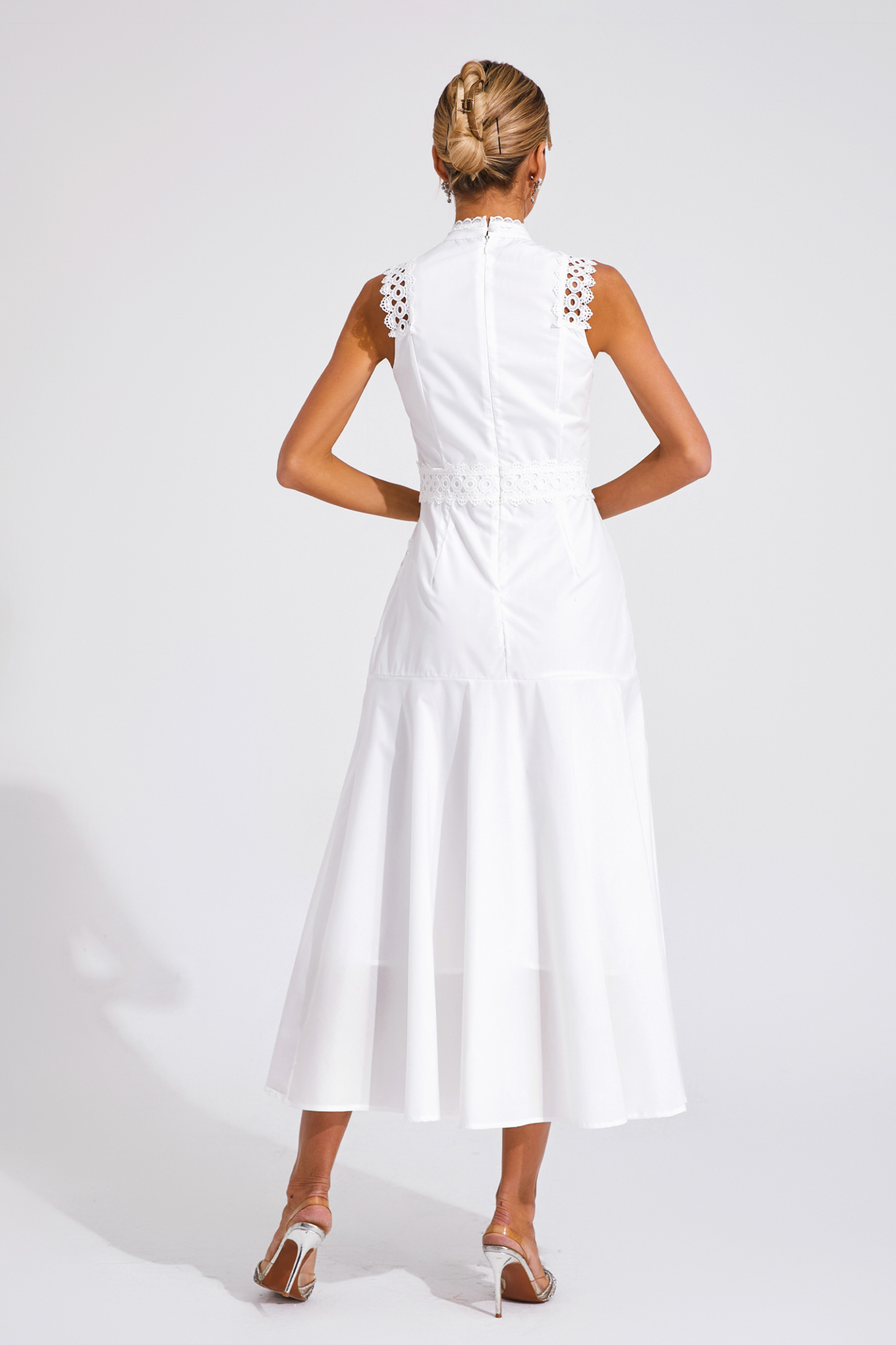 Jasper White Sleeveless Lace Dress