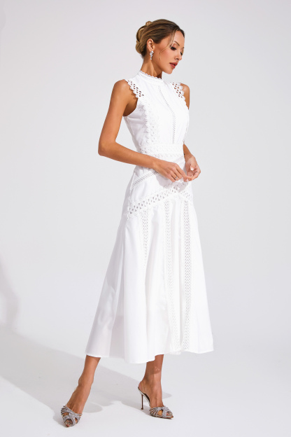 Jasper White Sleeveless Lace Dress