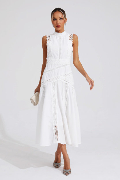 Jasper White Sleeveless Lace Dress