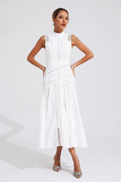 Jasper White Sleeveless Lace Dress
