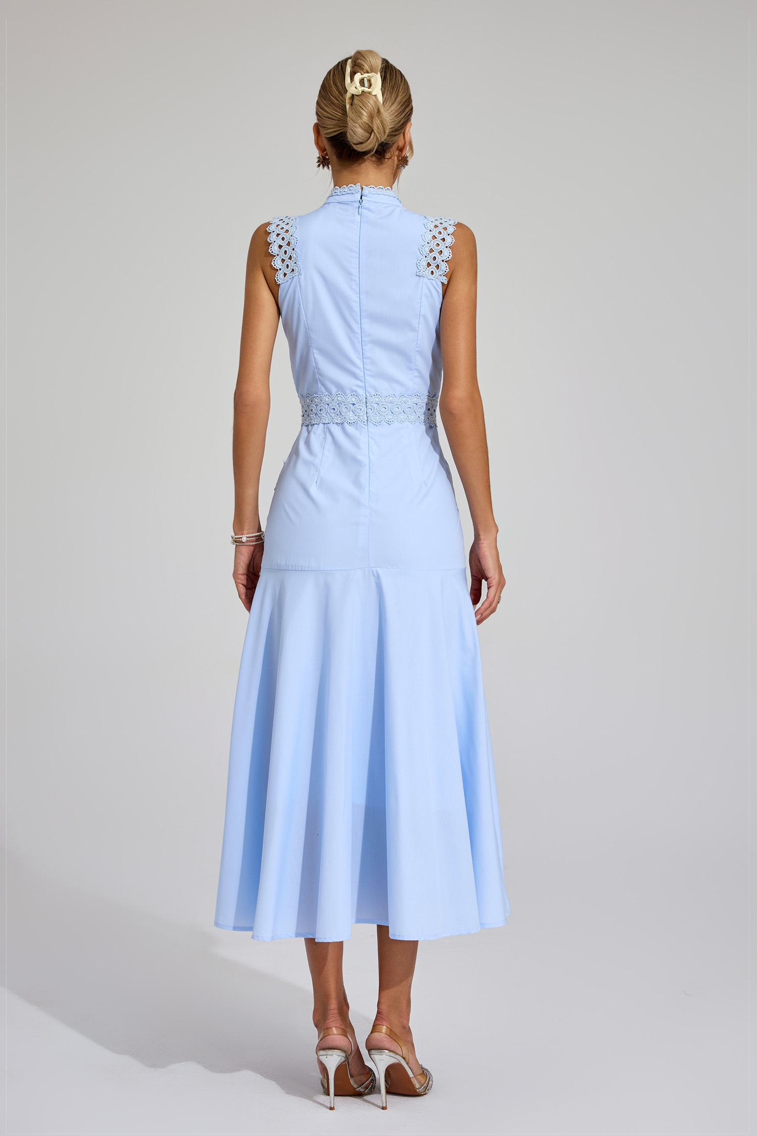 Jasper Blue Sleeveless Lace Dress