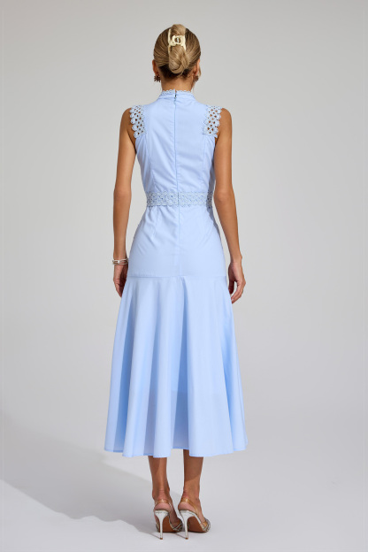 Jasper Blue Sleeveless Lace Dress