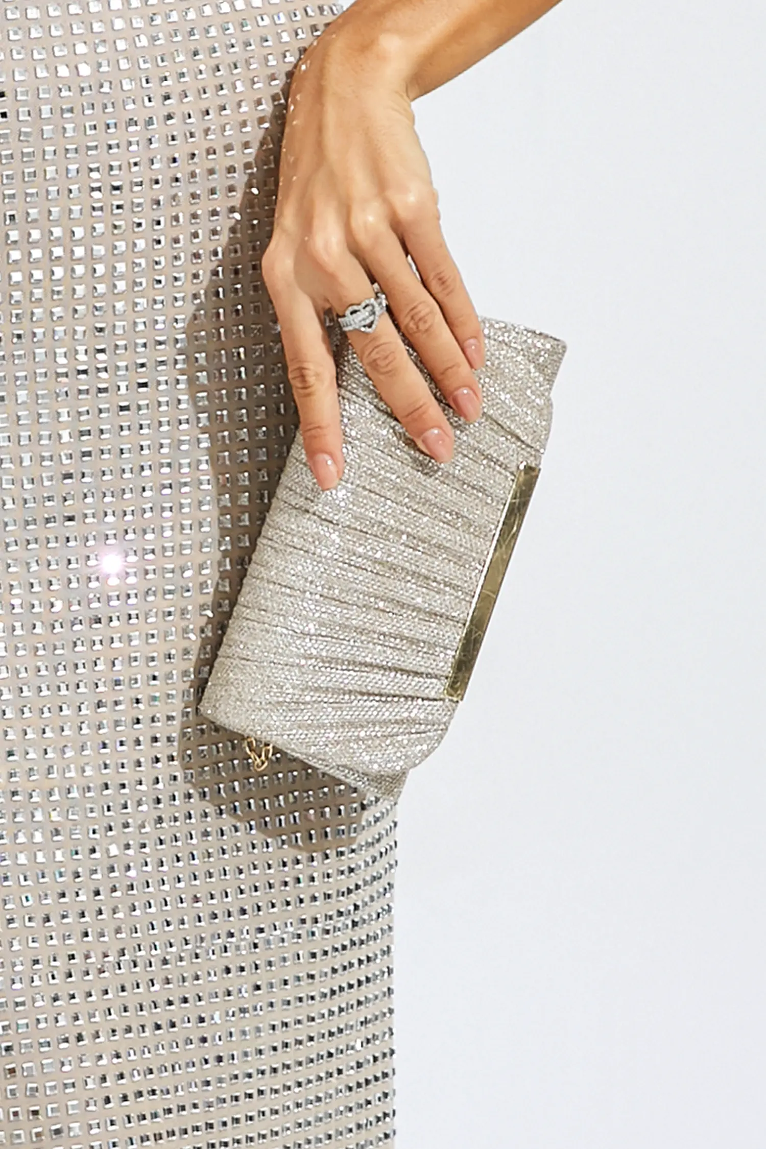 Marvin Silver Clutch Bag
