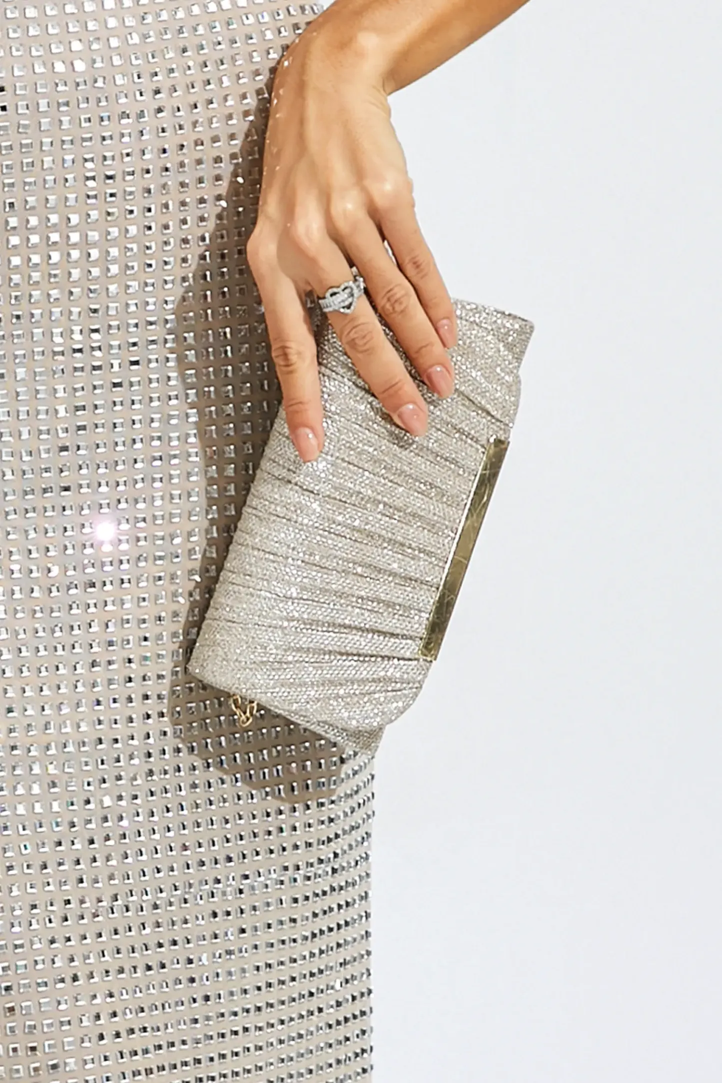 Marvin Silver Clutch Bag