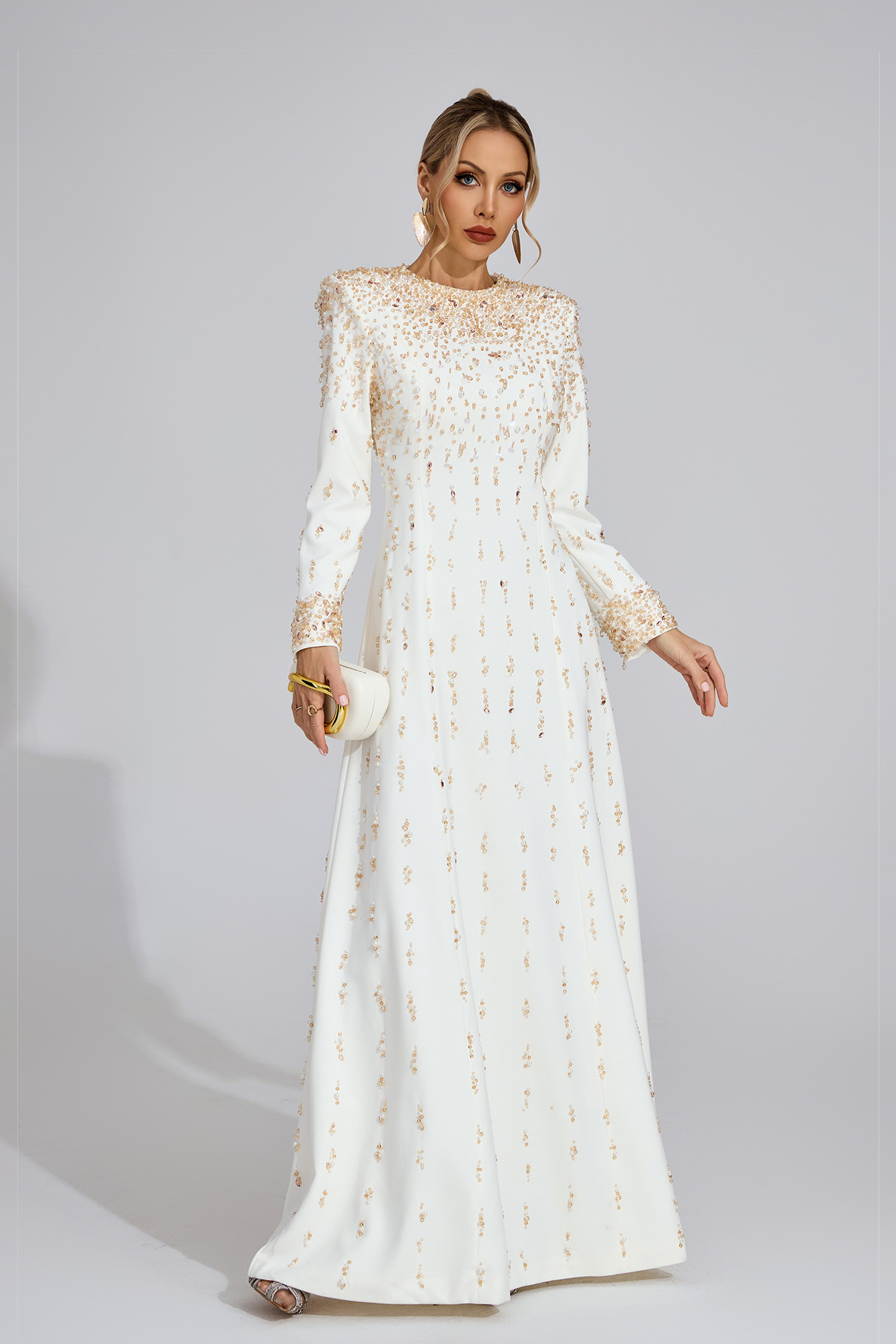 Wold White Diamond Maxi Dress