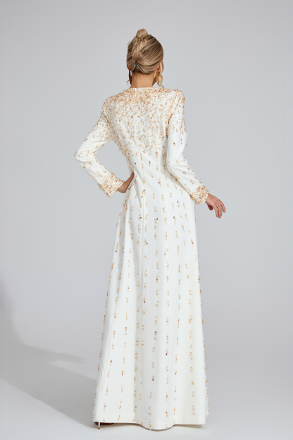 Wold White Diamond Maxi Dress