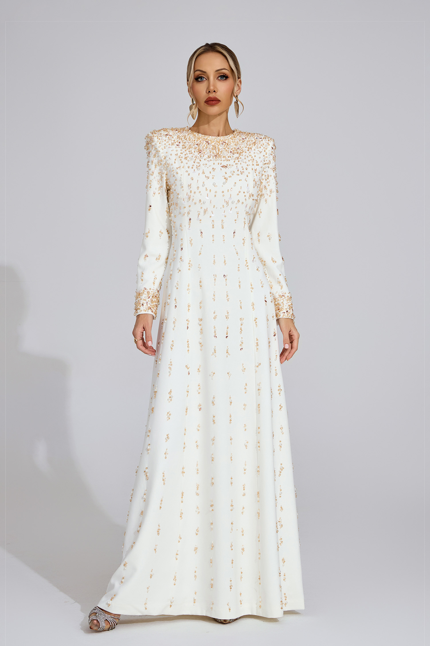 Wold White Diamond Maxi Dress