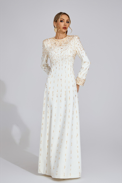 Wold White Diamond Maxi Dress