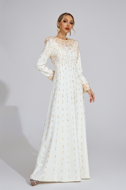Wold White Diamond Maxi Dress