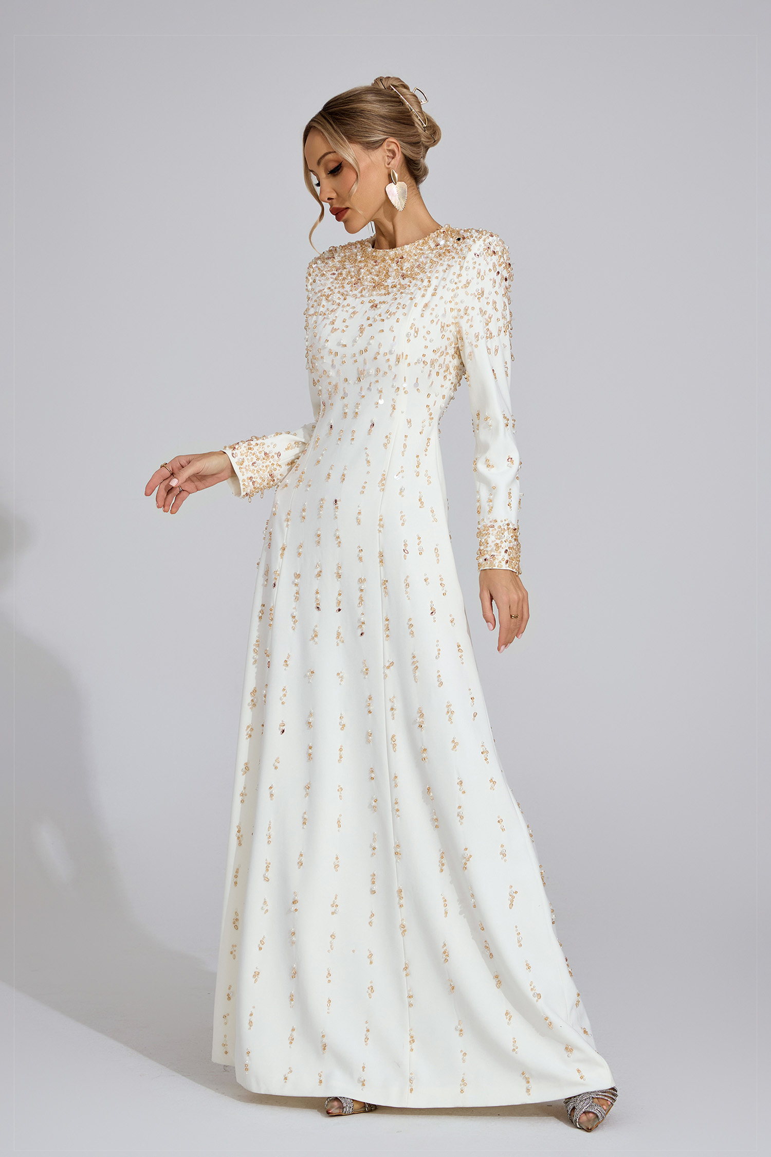 Wold White Diamond Maxi Dress
