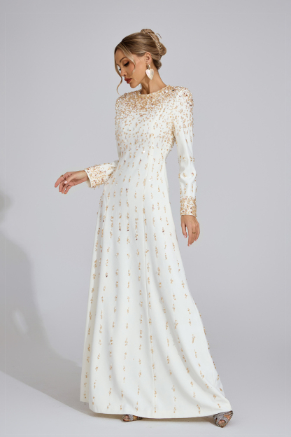 Wold White Diamond Maxi Dress