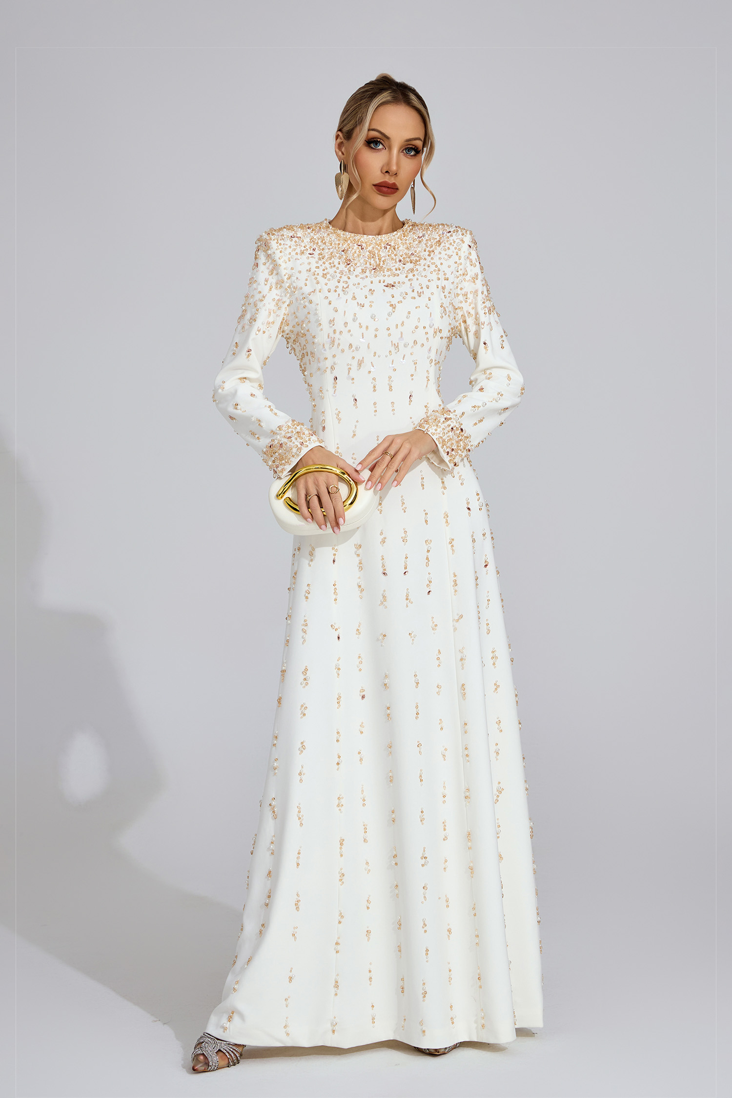Wold White Diamond Maxi Dress