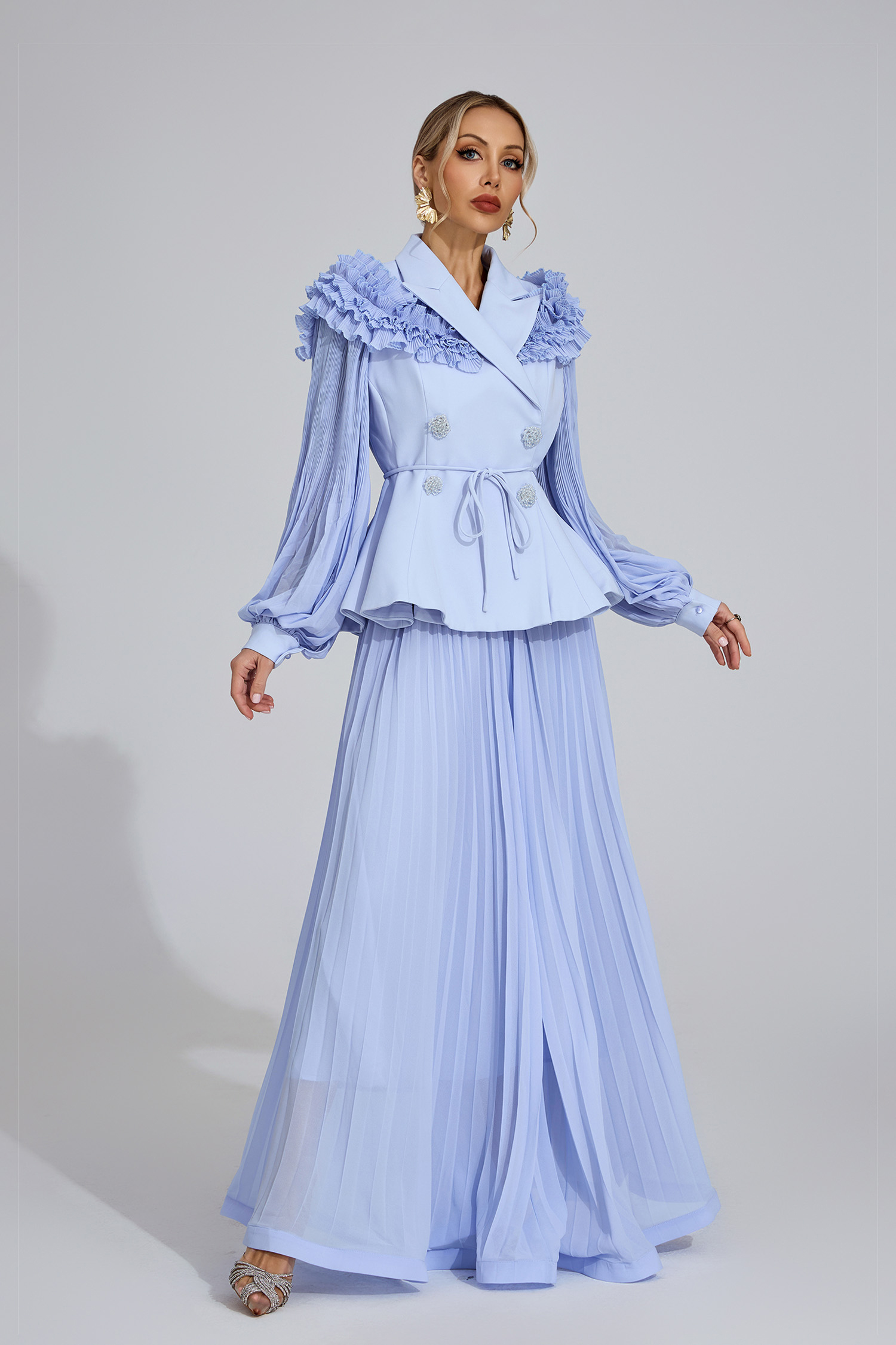 Reach Light Blue Flounce Two-Piece Set