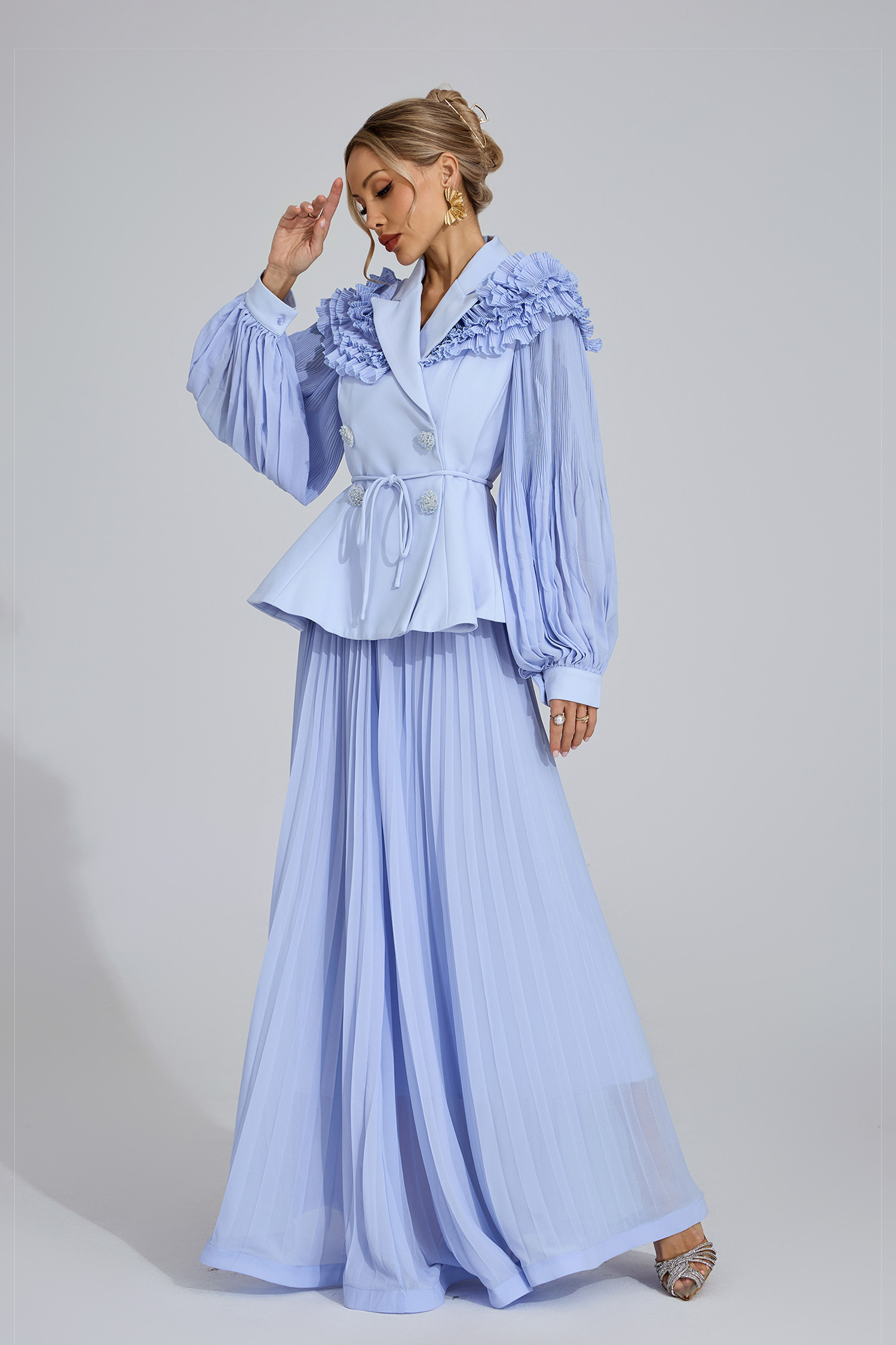 Reach Light Blue Flounce Two-Piece Set