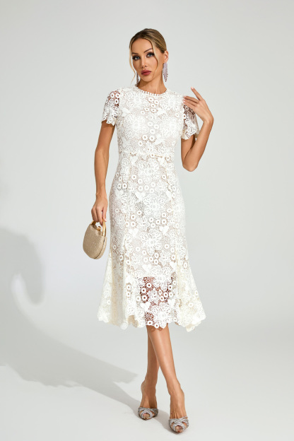 Surrey Apricot Lace Mermaid Dress
