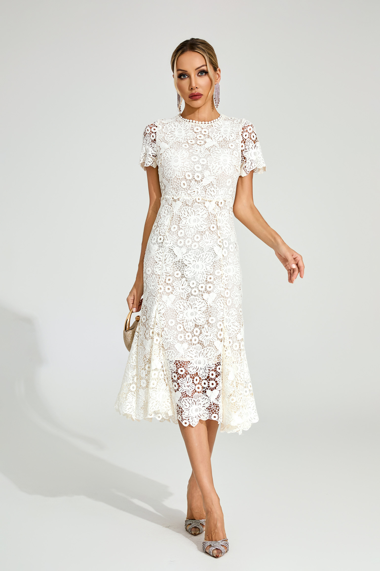 Surrey Apricot Lace Mermaid Dress