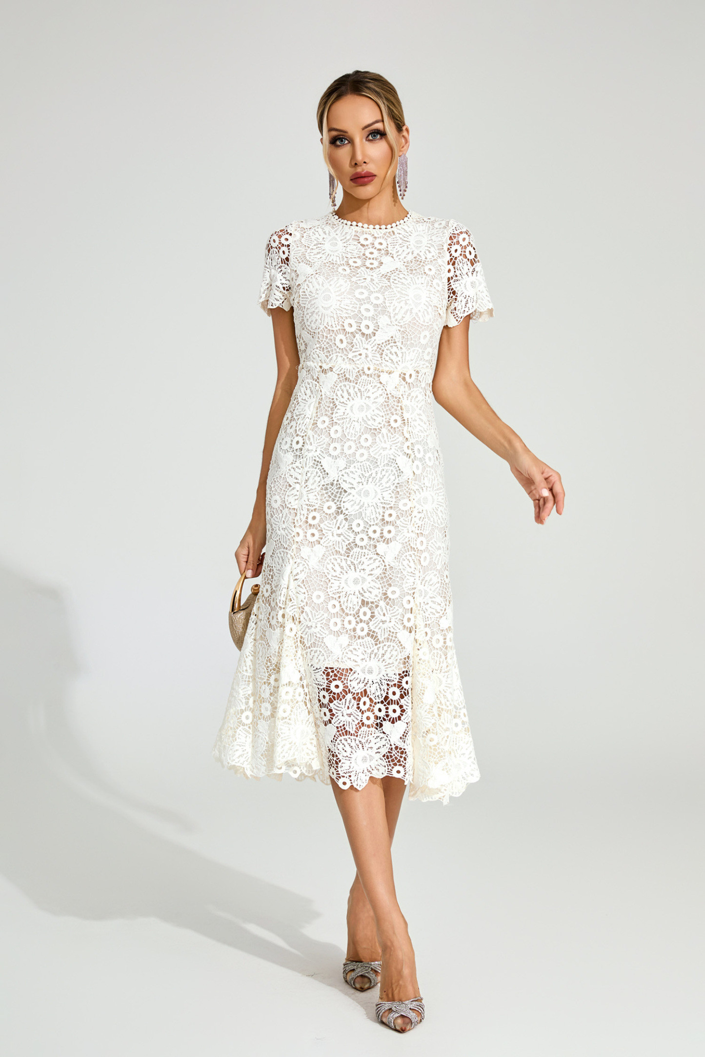 Surrey Apricot Lace Mermaid Dress