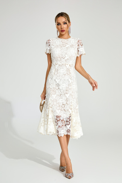 Surrey Apricot Lace Mermaid Dress