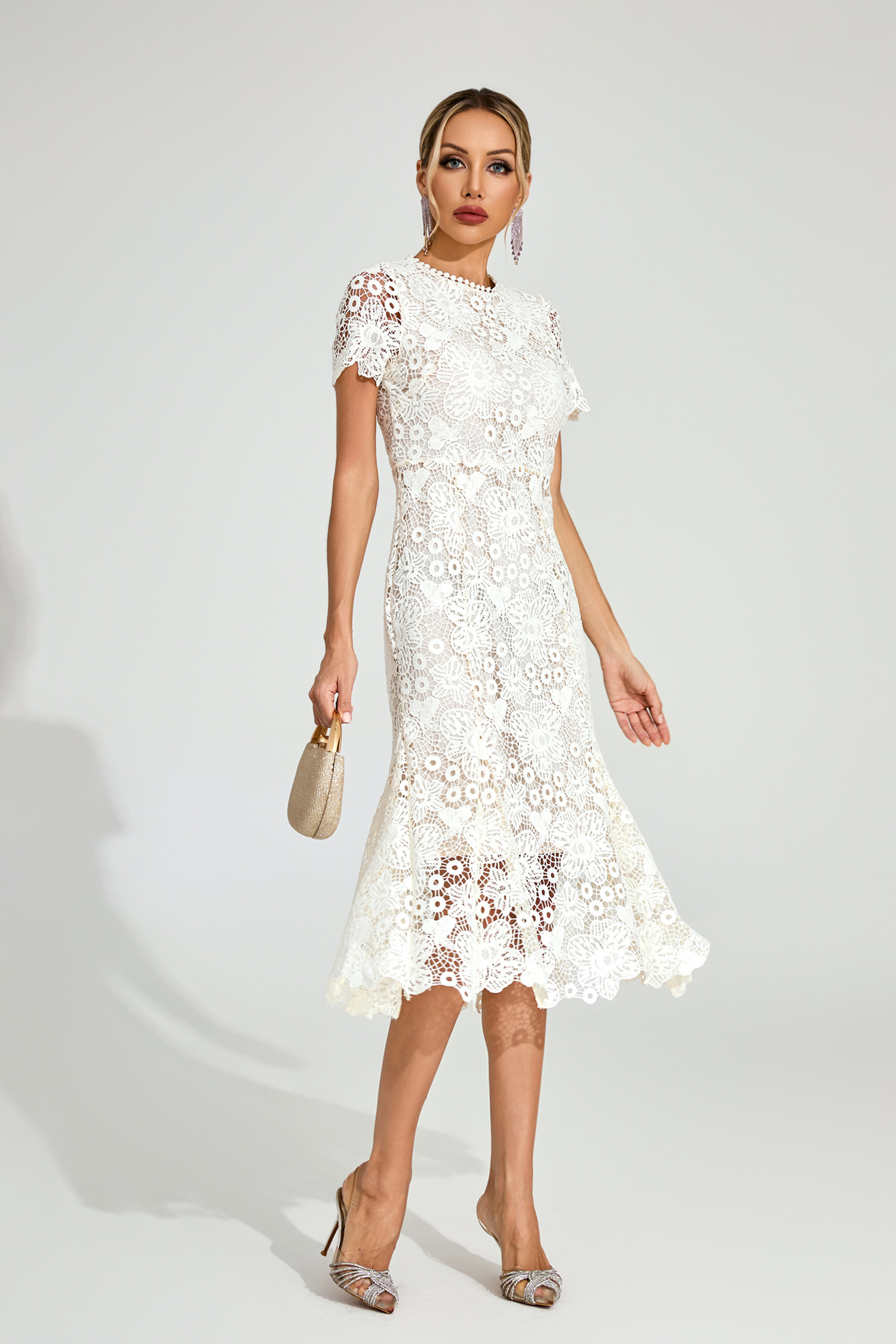 Surrey Apricot Lace Mermaid Dress