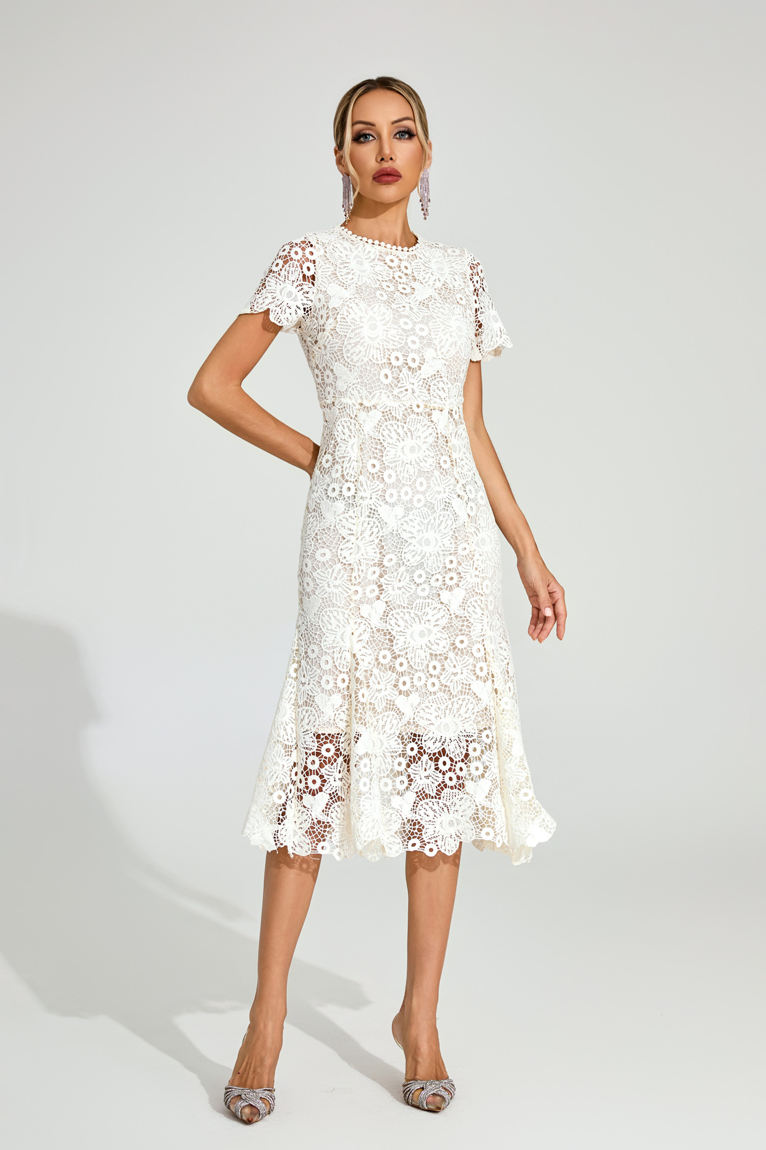 Surrey Apricot Lace Mermaid Dress