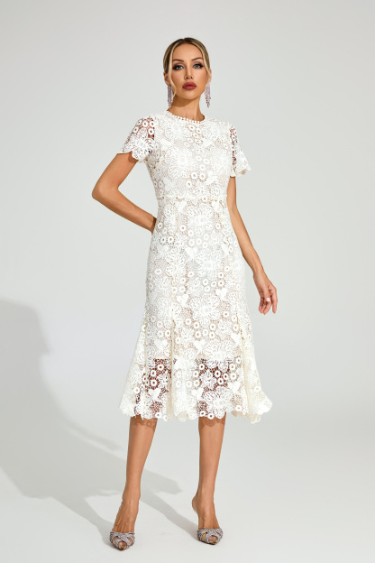 Surrey Apricot Lace Mermaid Dress