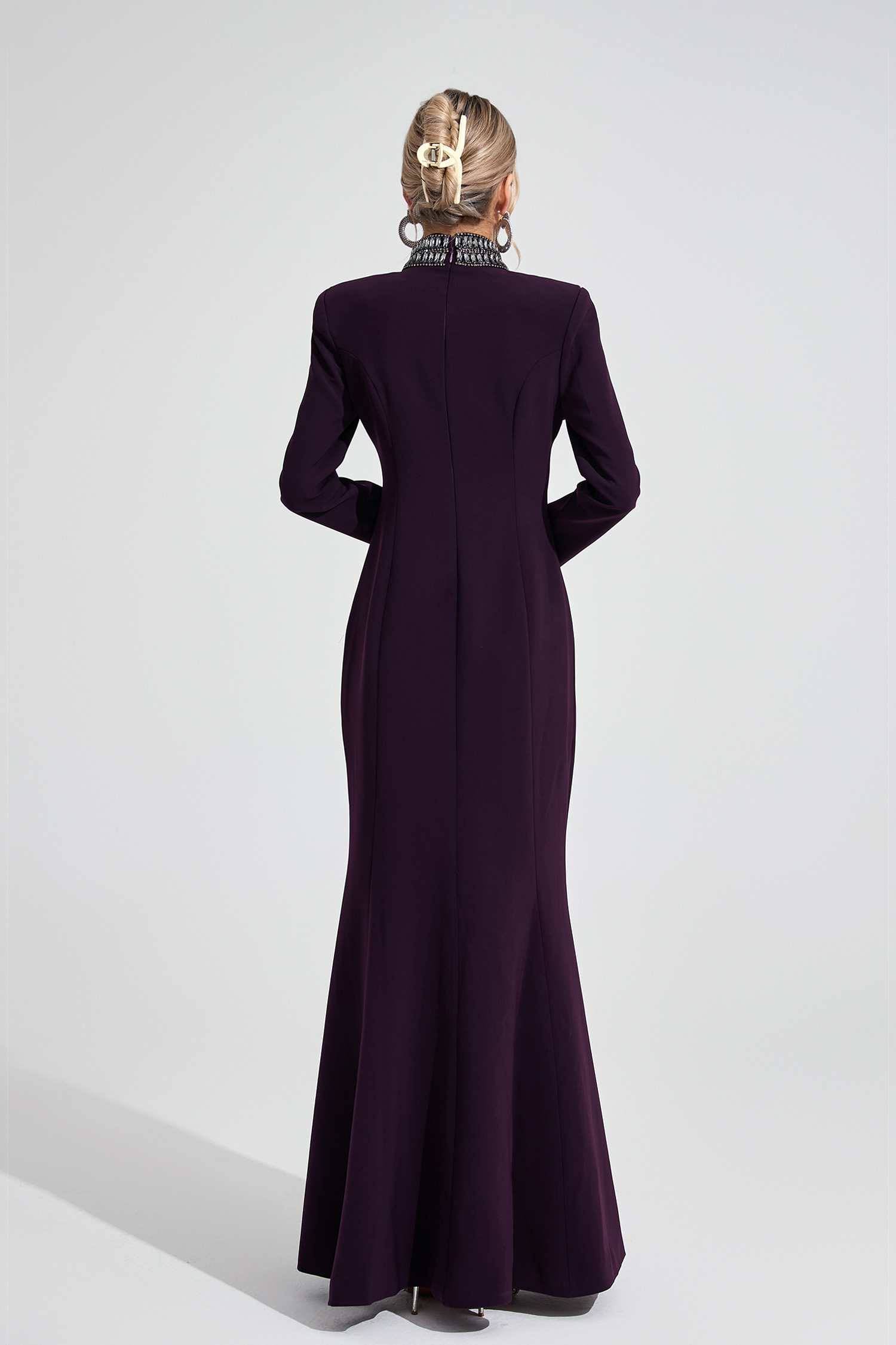 Lily Deep Purple Diamond Maxi Dress