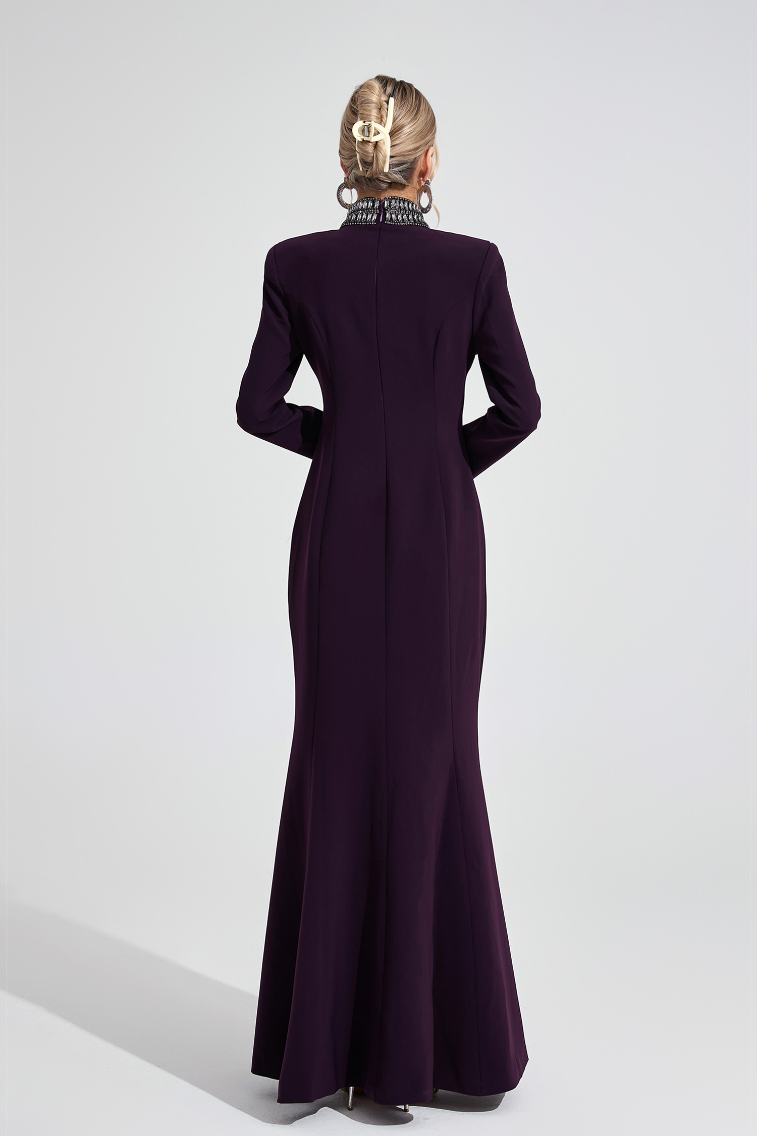 Lily Deep Purple Diamond Maxi Dress