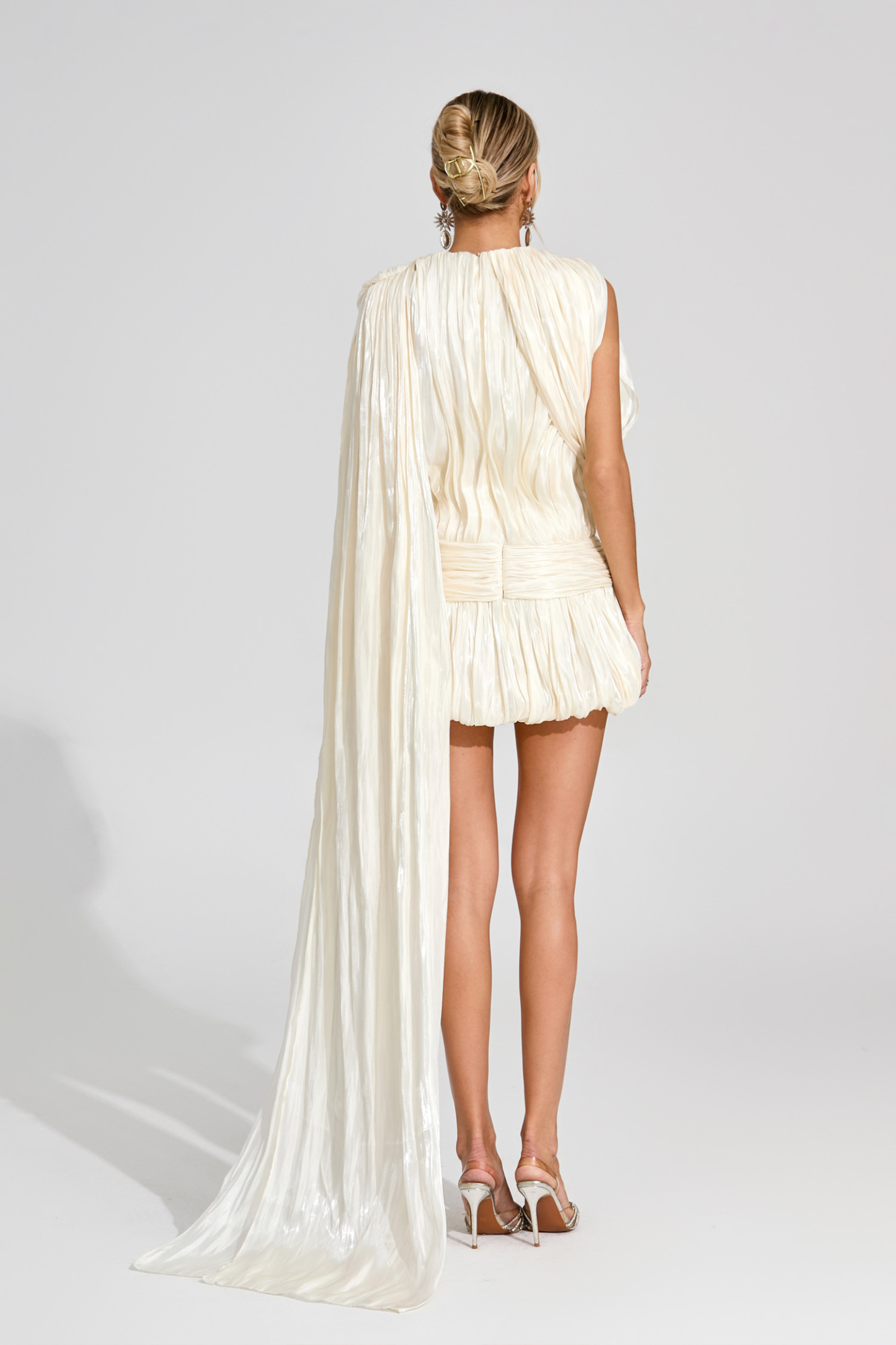 Blanche Apricot Draped Mini Dress