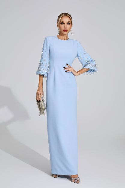Pond Light Blue Diamond Maxi Dress