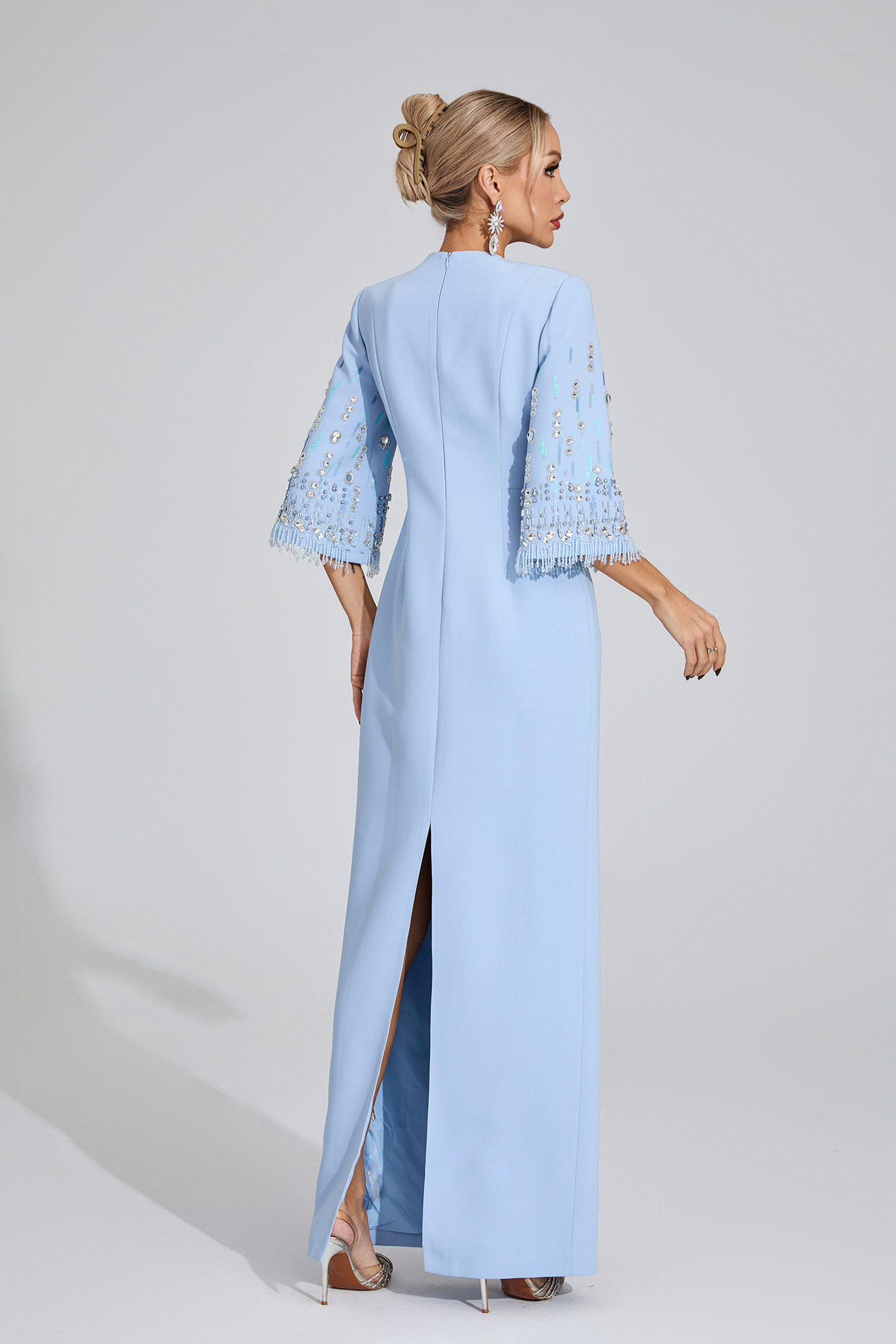 Pond Light Blue Diamond Maxi Dress