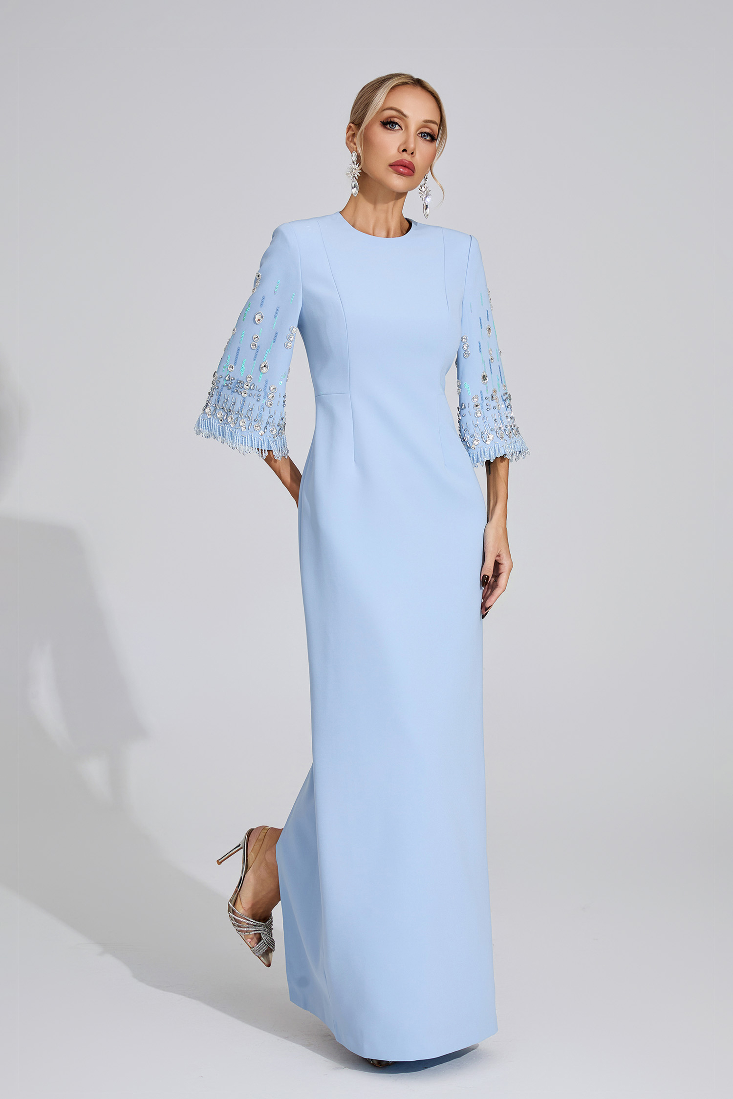 Pond Light Blue Diamond Maxi Dress