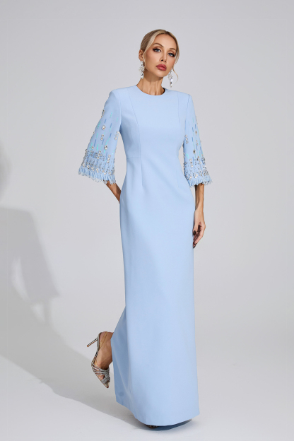 Pond Light Blue Diamond Maxi Dress