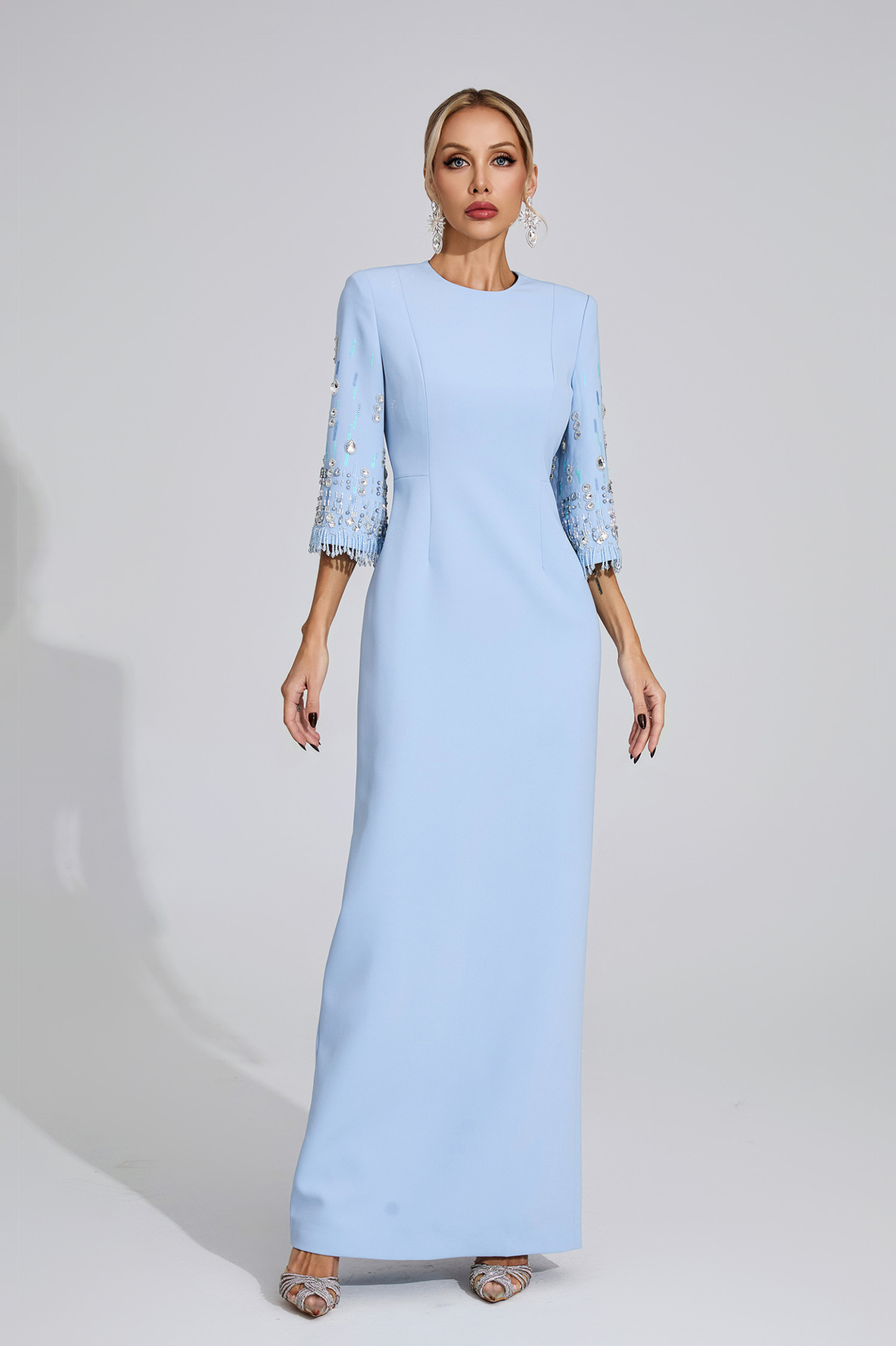 Pond Light Blue Diamond Maxi Dress