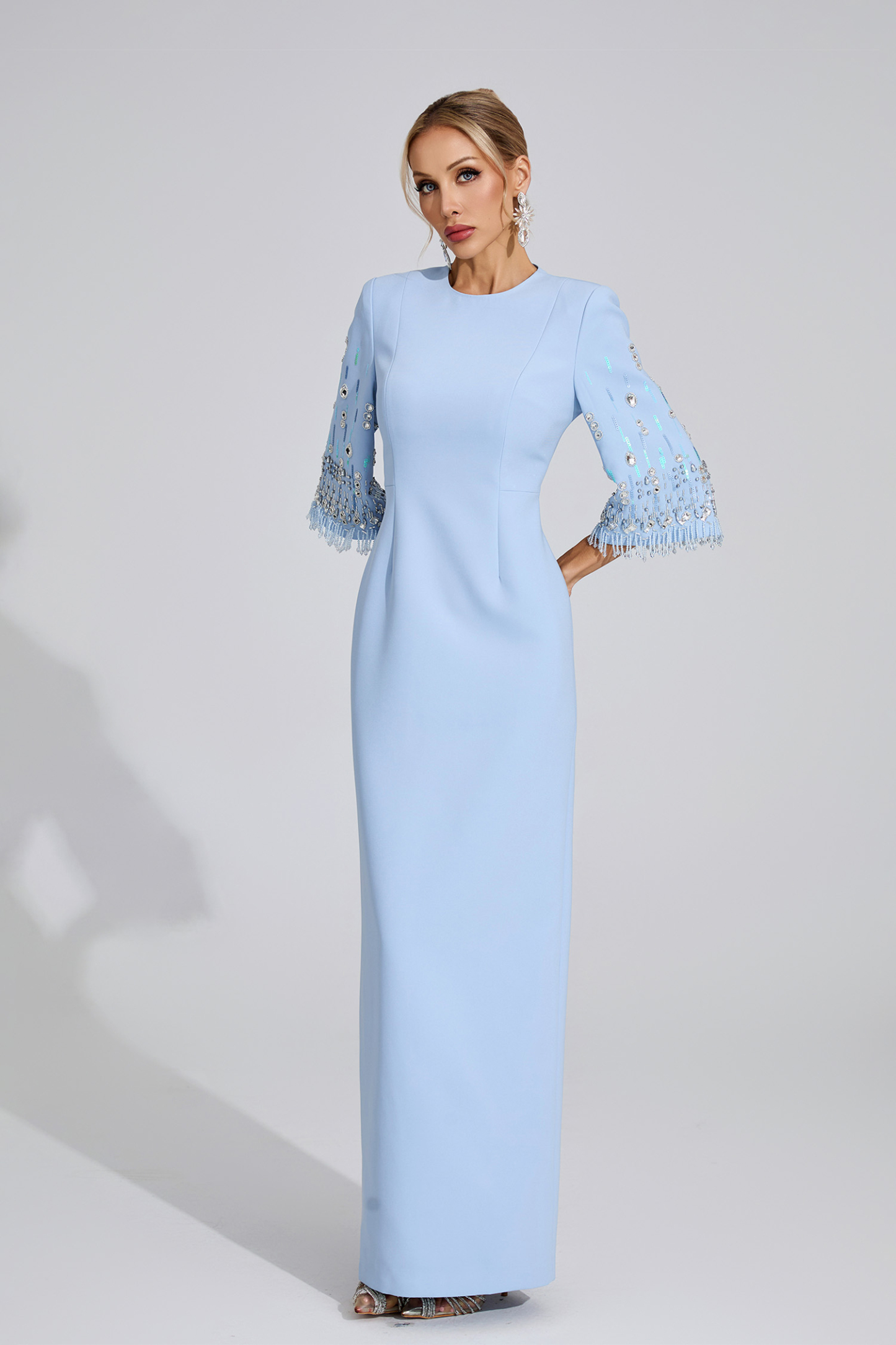 Pond Light Blue Diamond Maxi Dress