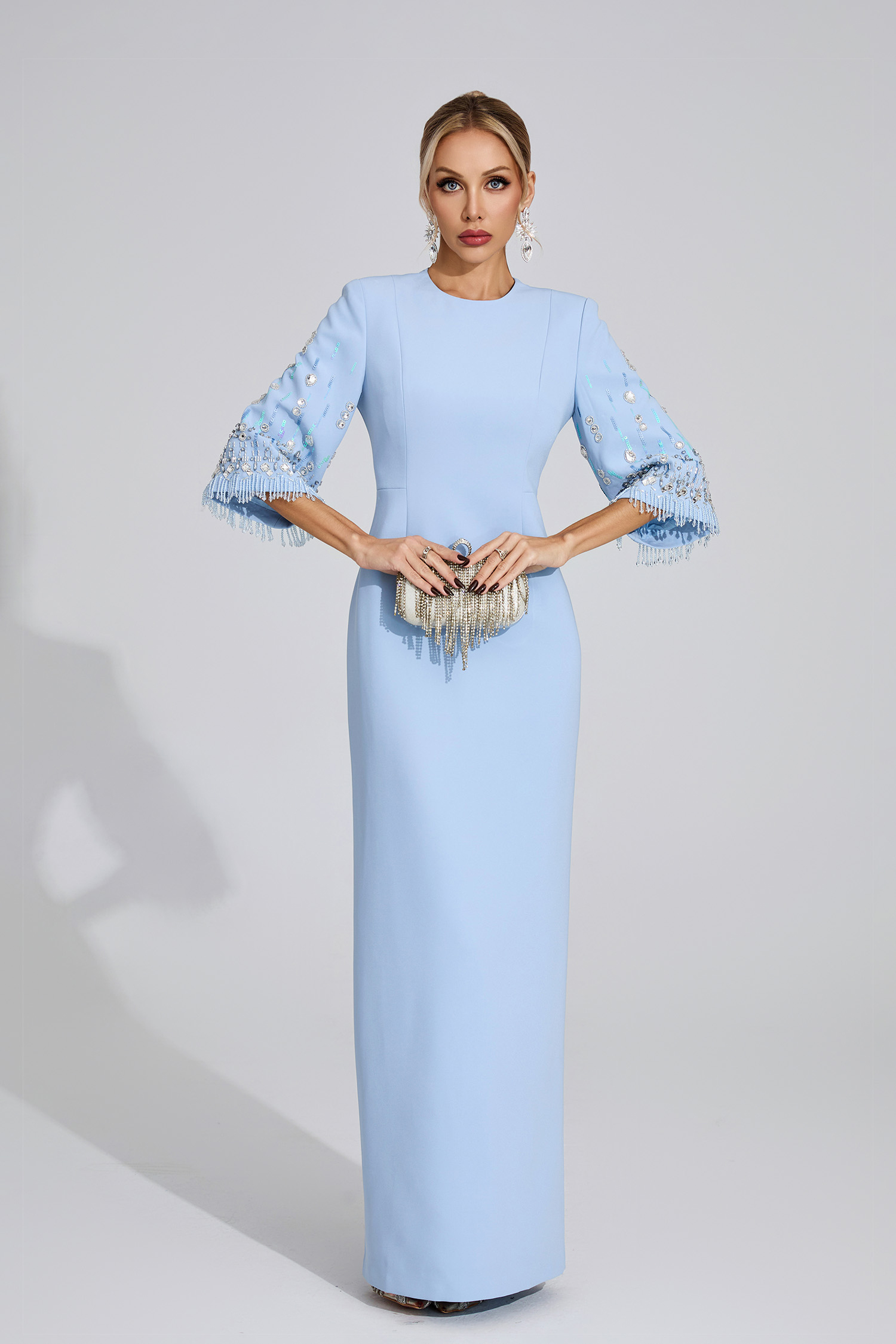 Pond Light Blue Diamond Maxi Dress