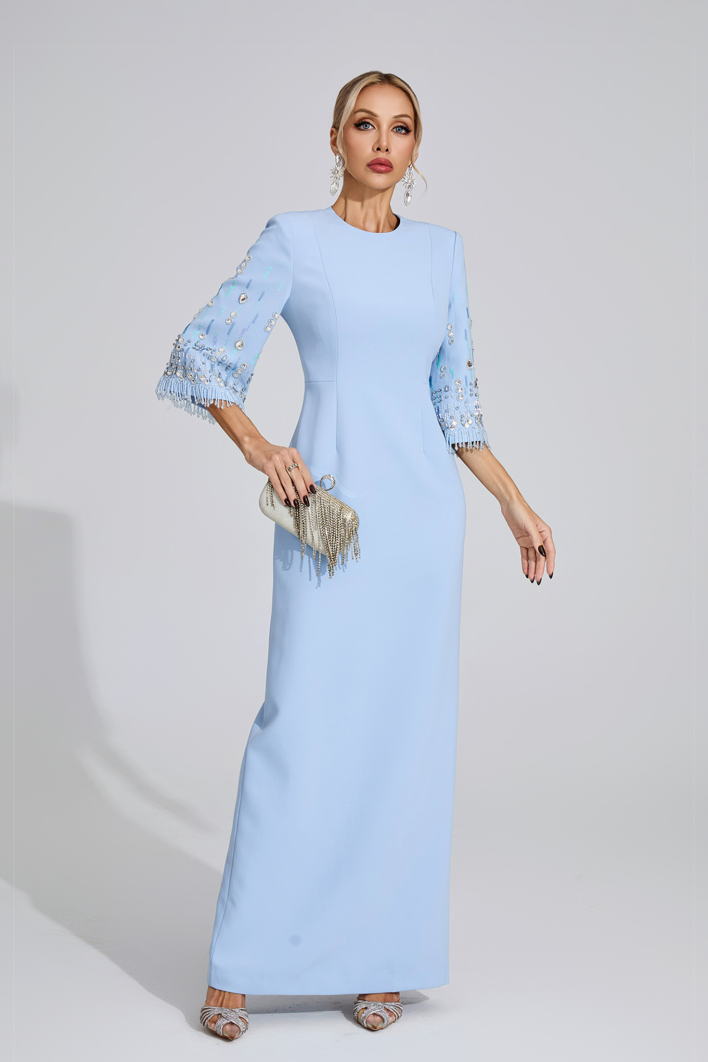 Pond Light Blue Diamond Maxi Dress