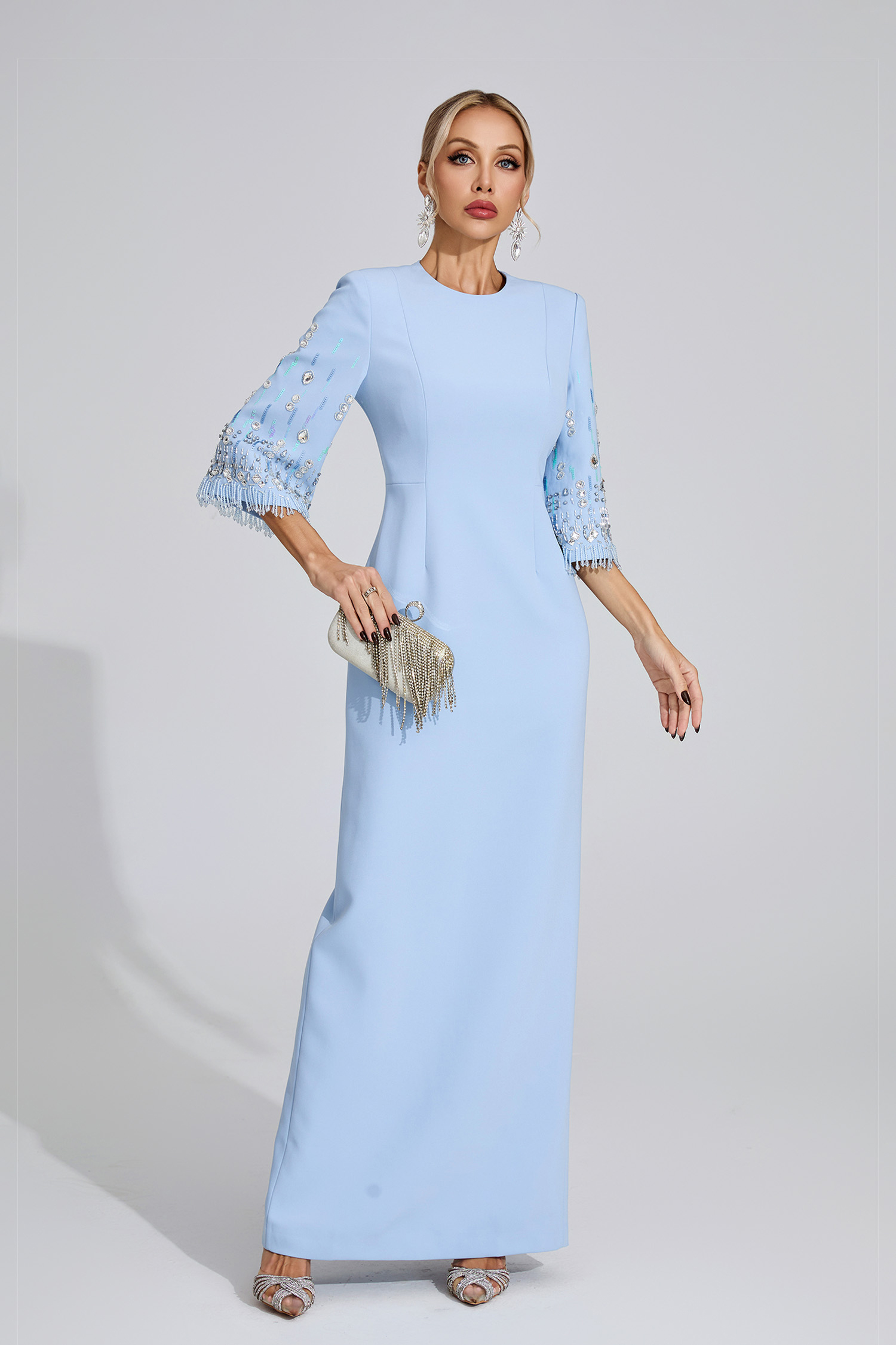 Pond Light Blue Diamond Maxi Dress