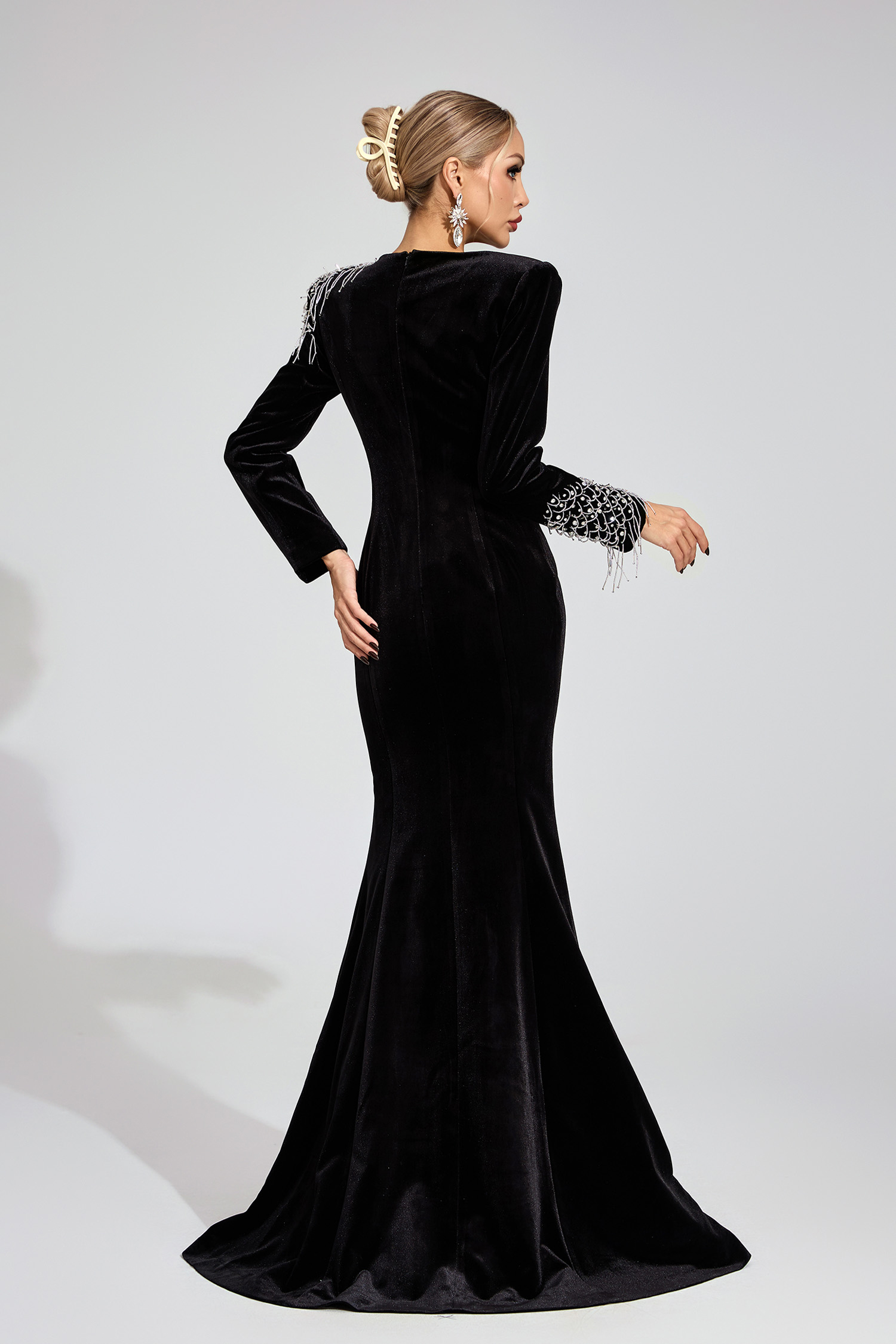 Loch Black Beaded Maxi Dress