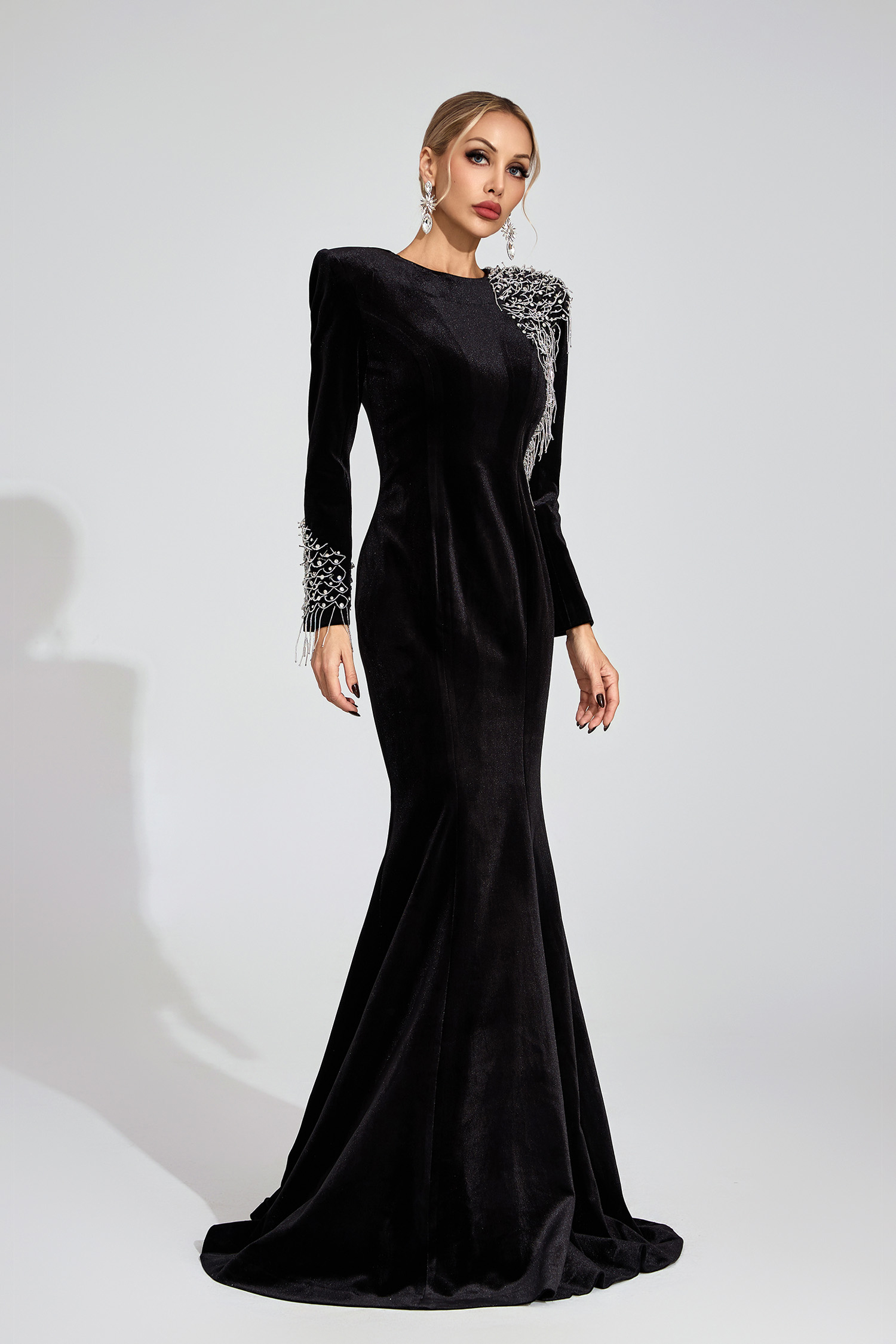 Loch Black Beaded Maxi Dress