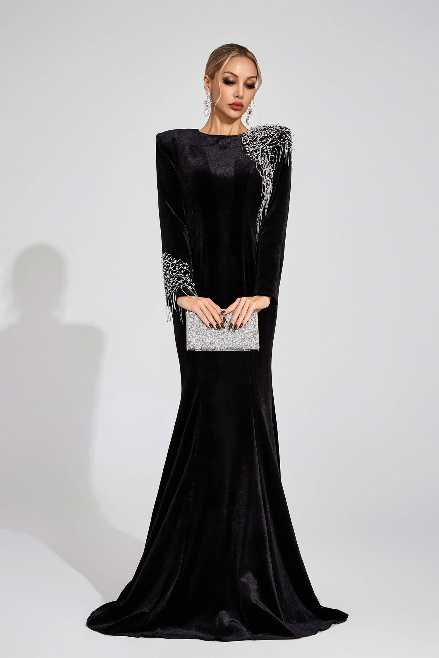Loch Black Beaded Maxi Dress