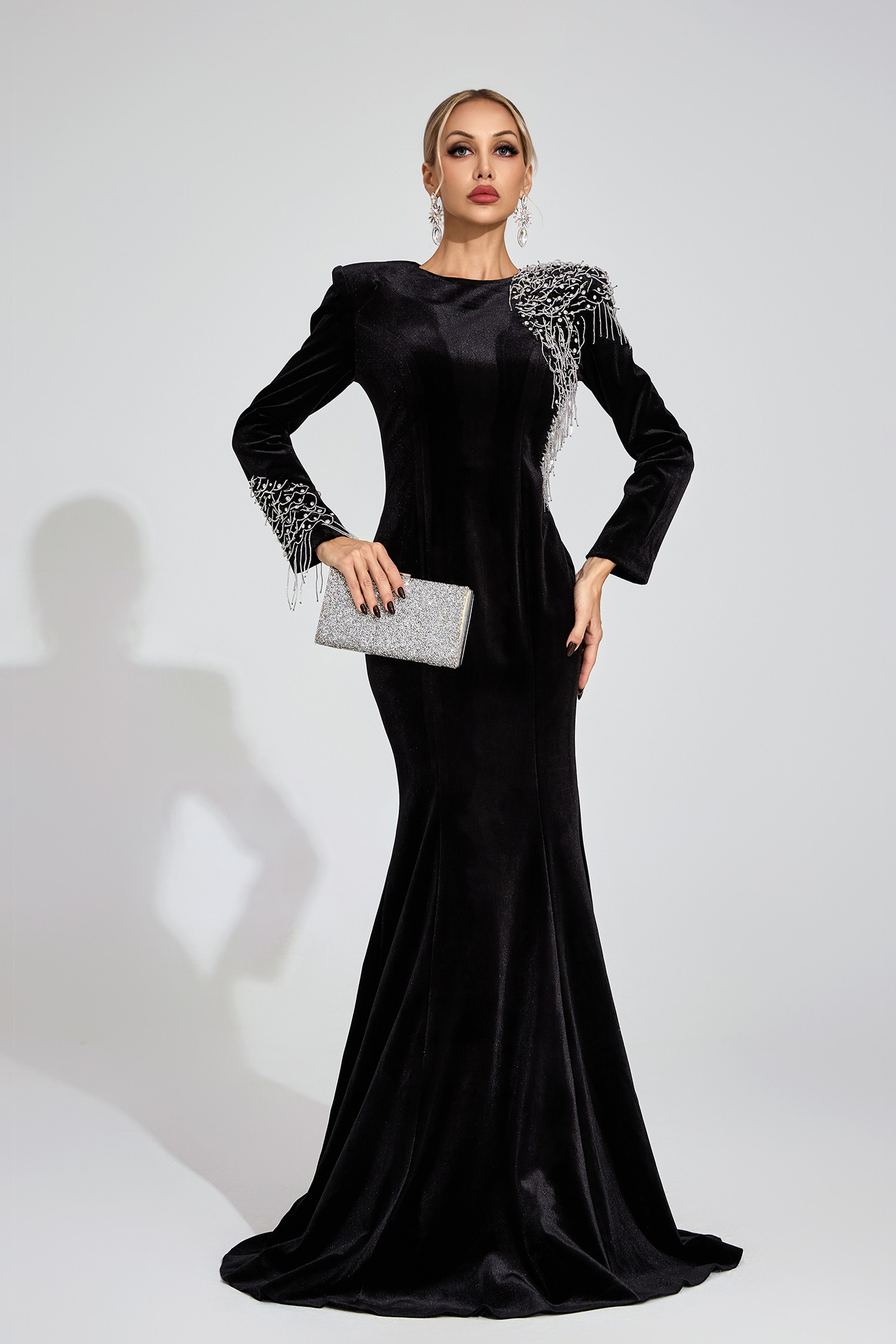 Loch Black Beaded Maxi Dress