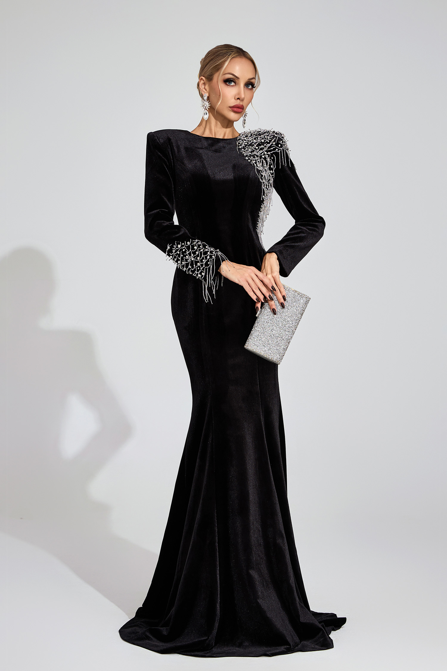 Loch Black Beaded Maxi Dress
