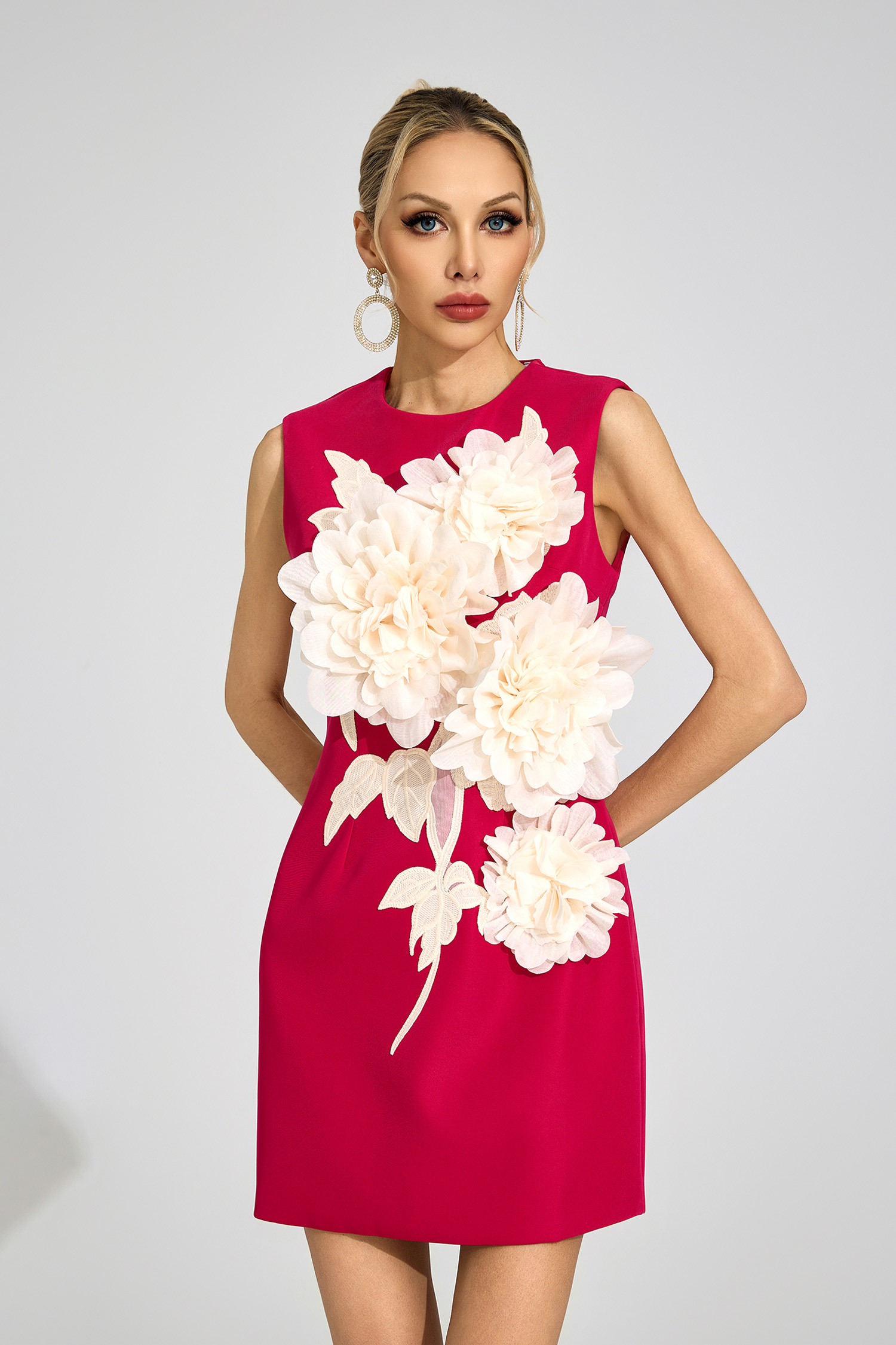 Dock Red Floral Midi Dress