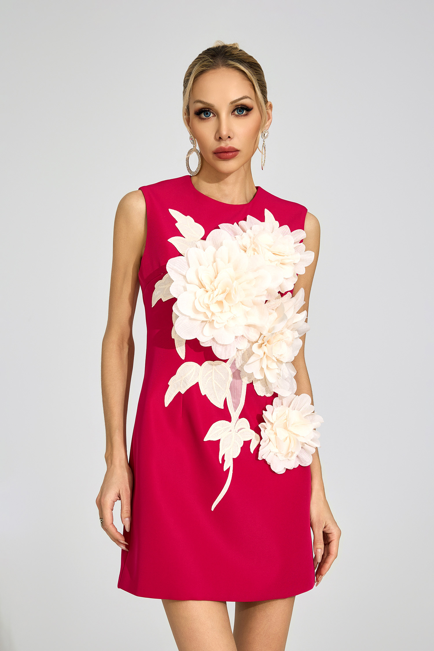 Dock Red Floral Midi Dress