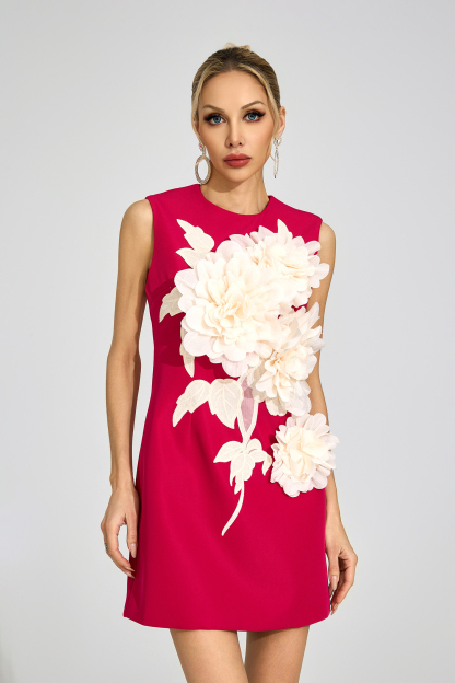 Dock Red Floral Midi Dress