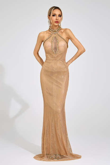 Ulla Apricot Mermaid Maxi Dress