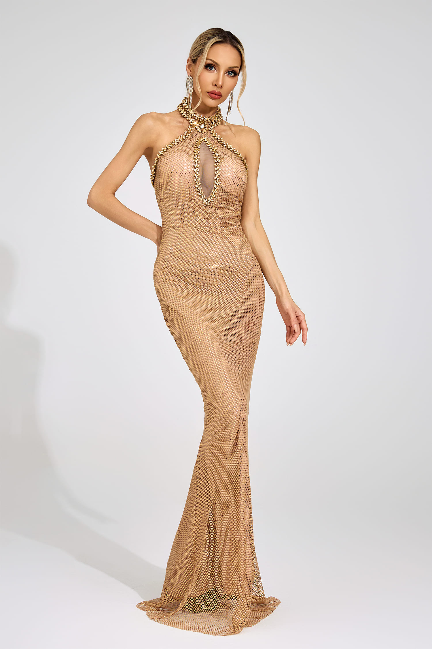 Ulla Apricot Mermaid Maxi Dress